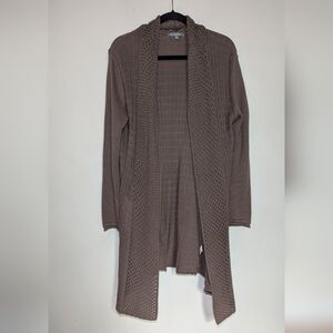 NY Collection Tan Duster Cardigan with Pleated Back Women's Size XL